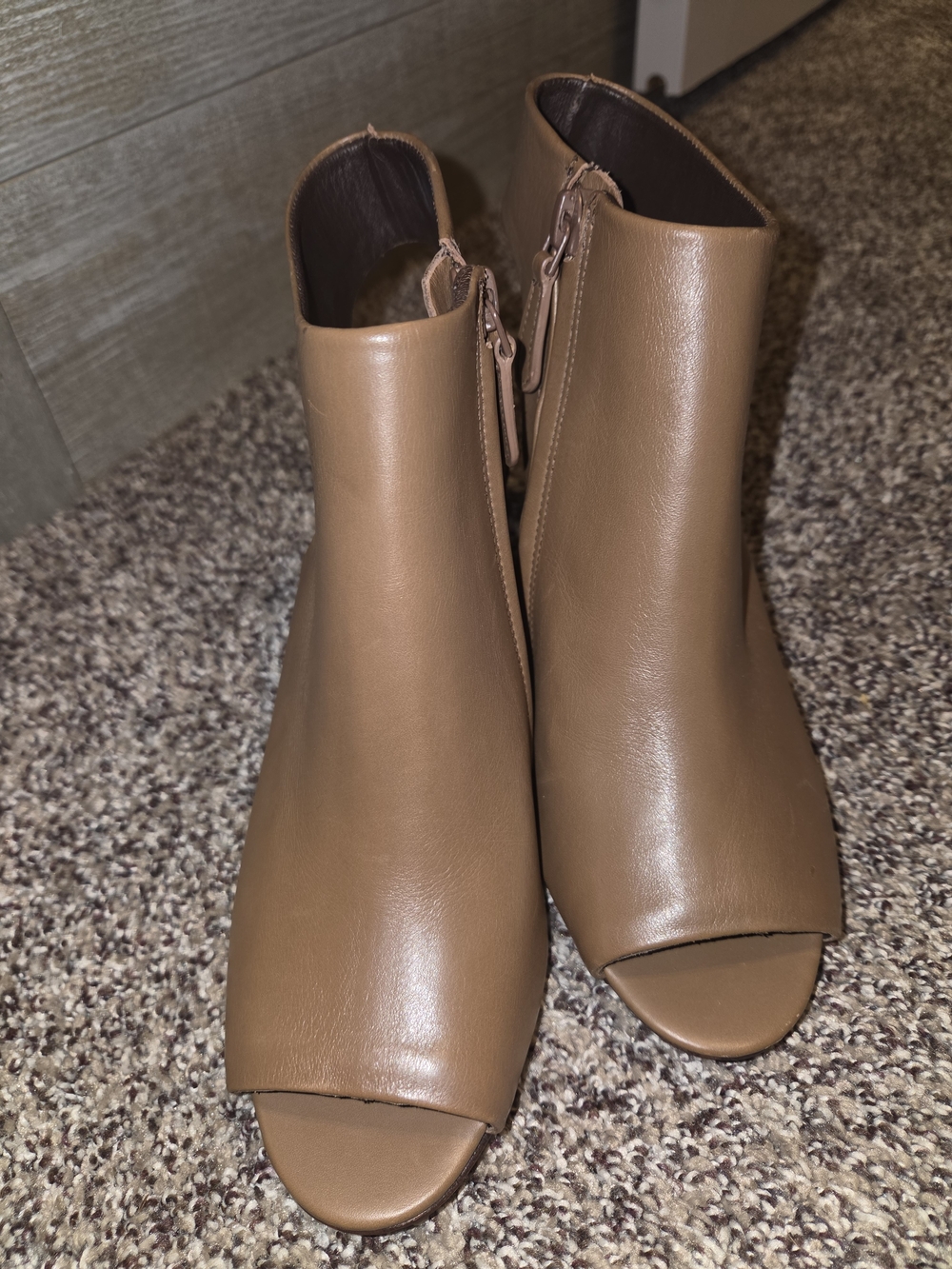 Tory Burch Camel Open-Toe Cutout Heel Booties View 3
